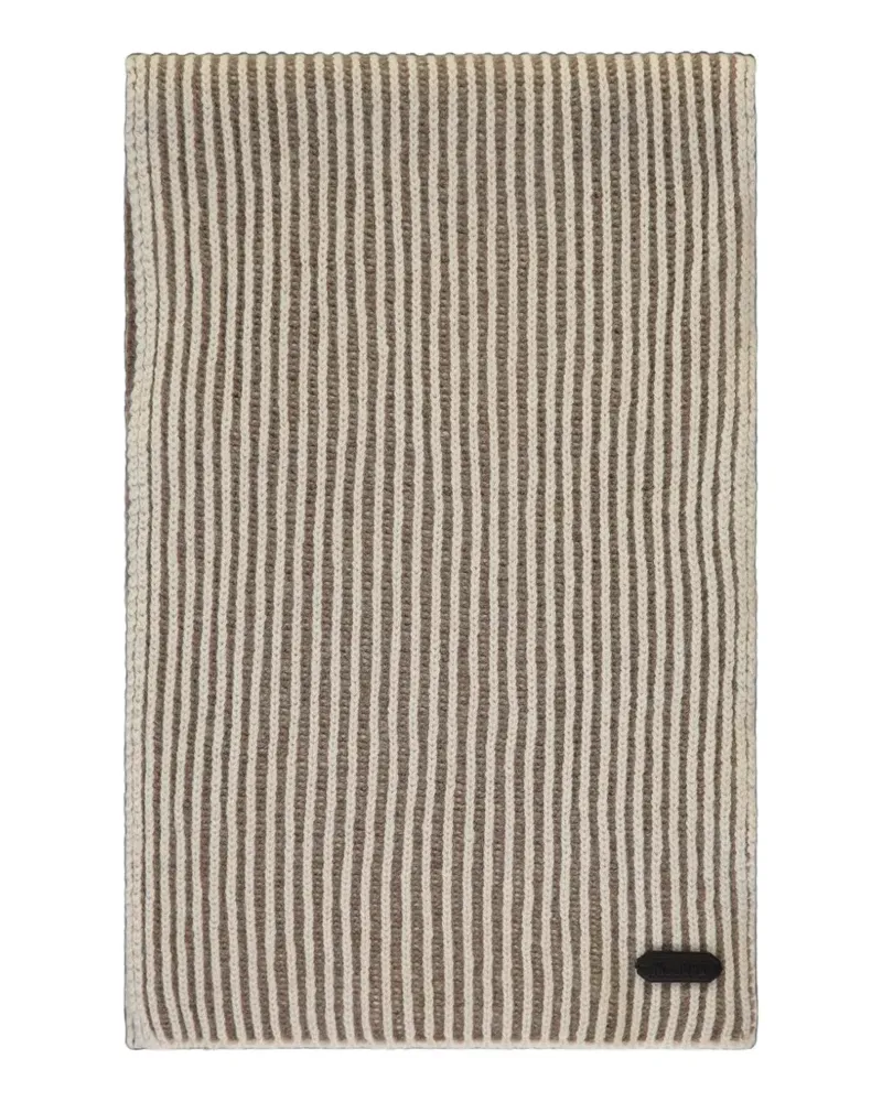 MOORER Gerippter Strickschal - Braun Braun