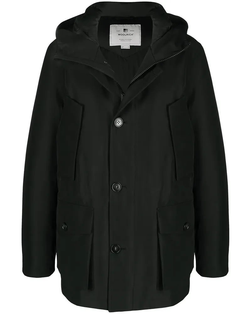 Woolrich Einreihiger Daunenmantel - Schwarz Schwarz