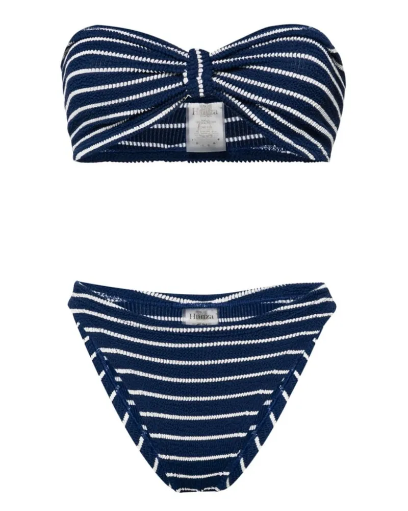 Hunza G Jean Bikini mit Knitteroptik - Blau Blau
