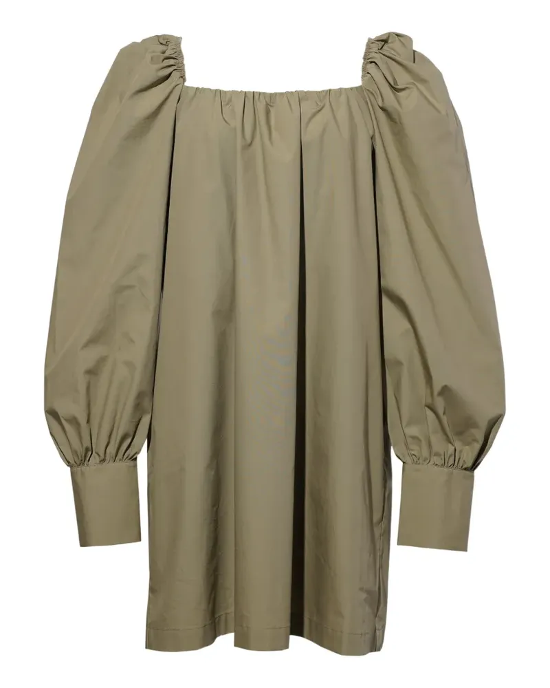 pushBUTTON squared-neck puff-sleeve mini dress - Grün Grün