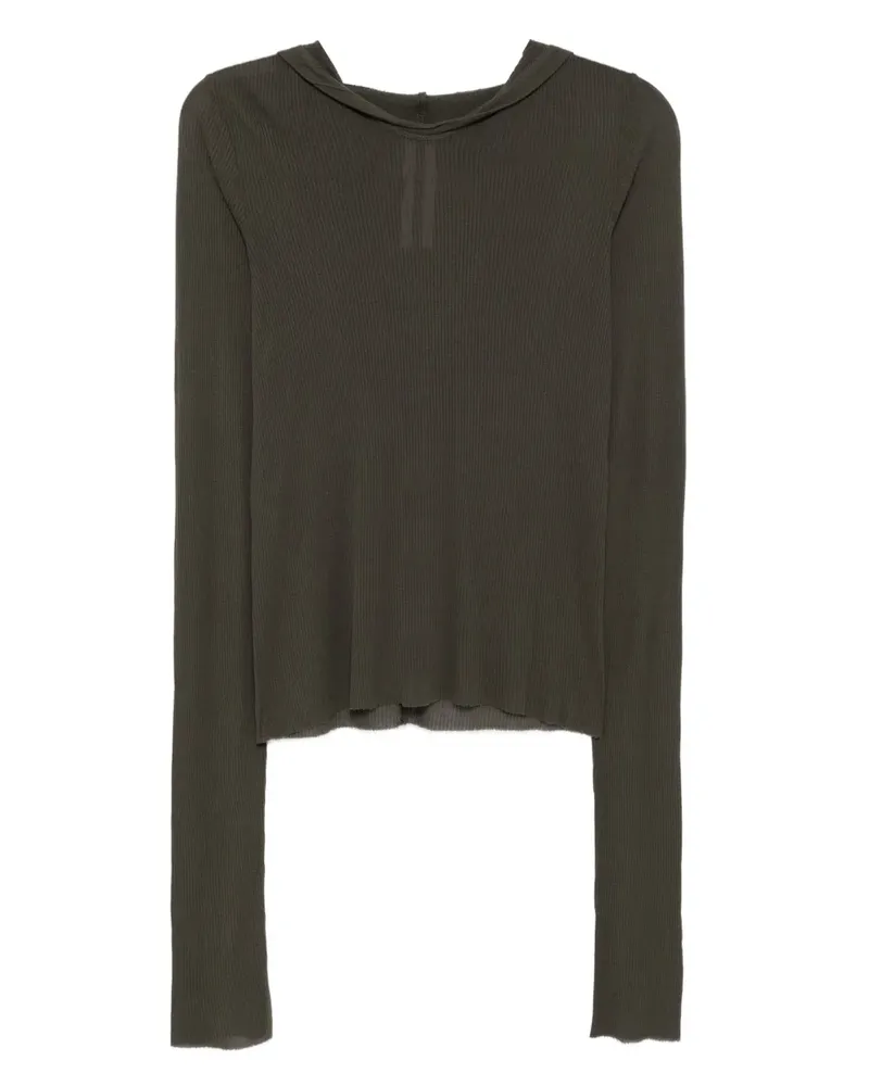 Rick Owens Gestrickter Hoodie - Grün Grün