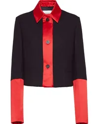 Ferragamo Cropped-Jacke in Colour-Block-Optik Schwarz