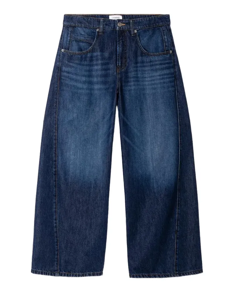 Cambio Orla Cropped-Jeans mit Einsätzen, weitem und schmal zulaufendem Bein - Blau Blau