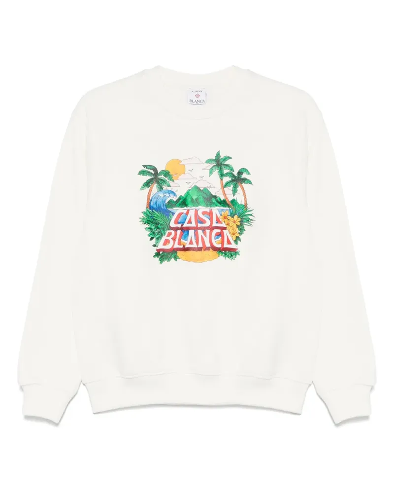 Casablanca Paris Casa Beach Wave Sweatshirt - Weiß Weiß