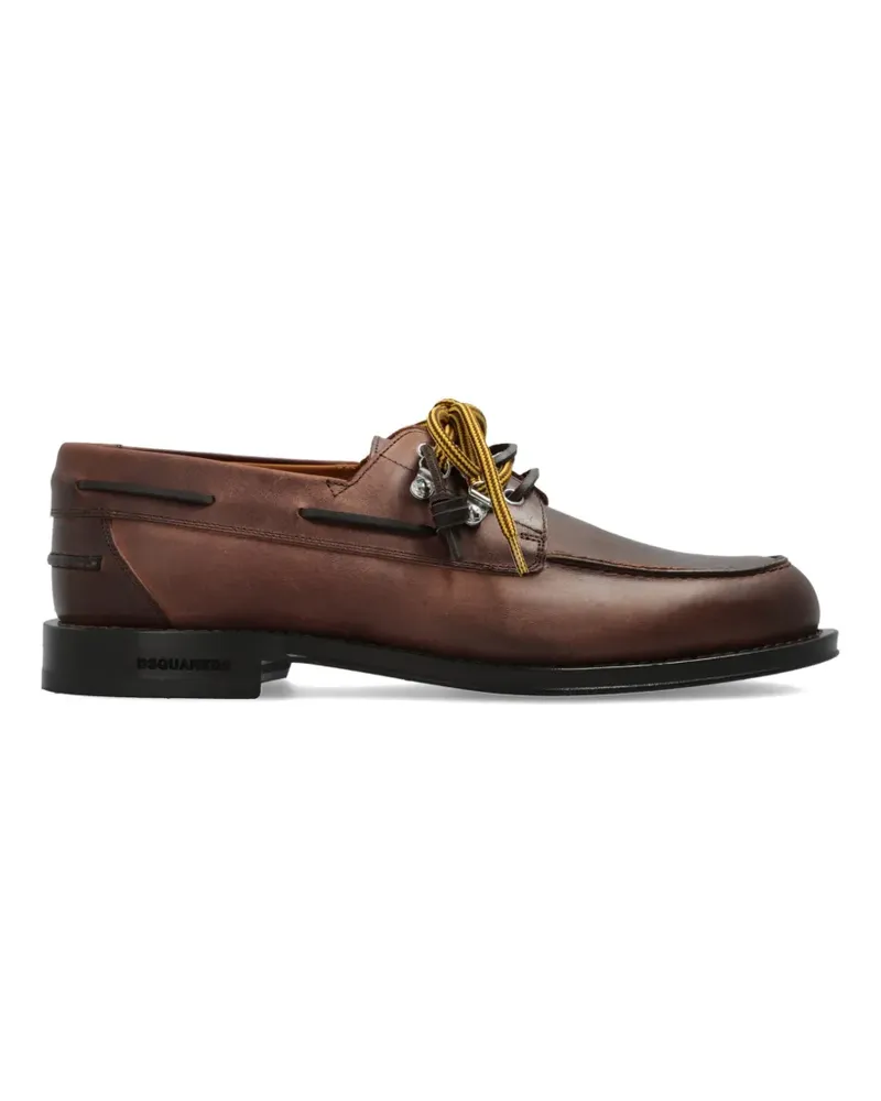 Dsquared2 D2 Cottage leather boat shoes - Braun Braun