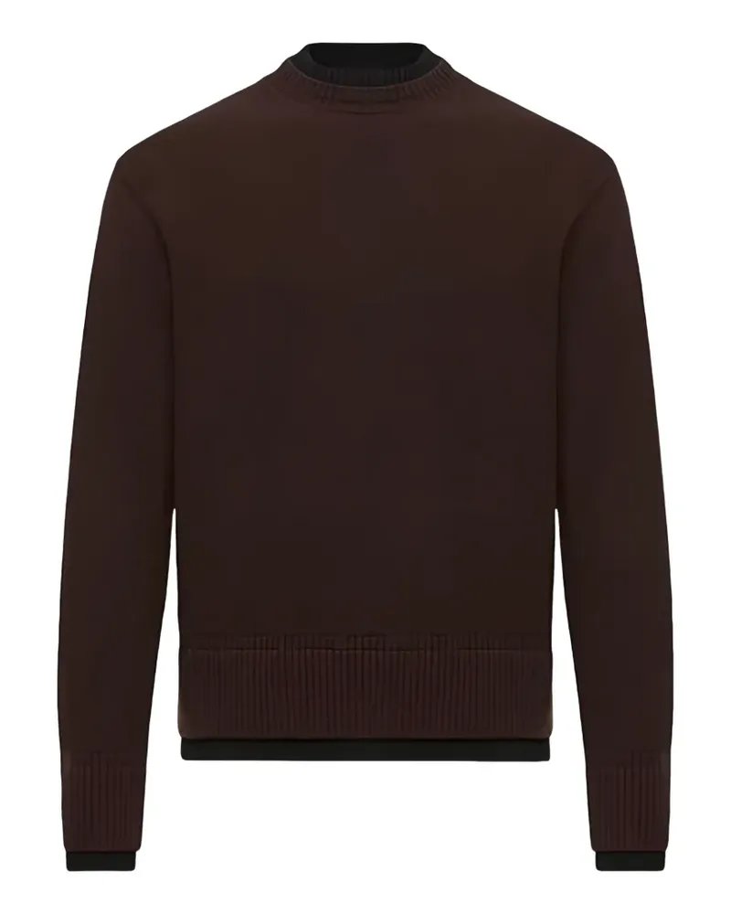 Moncler Pullover mit Logo-Patch im Layering-Look - Braun Braun