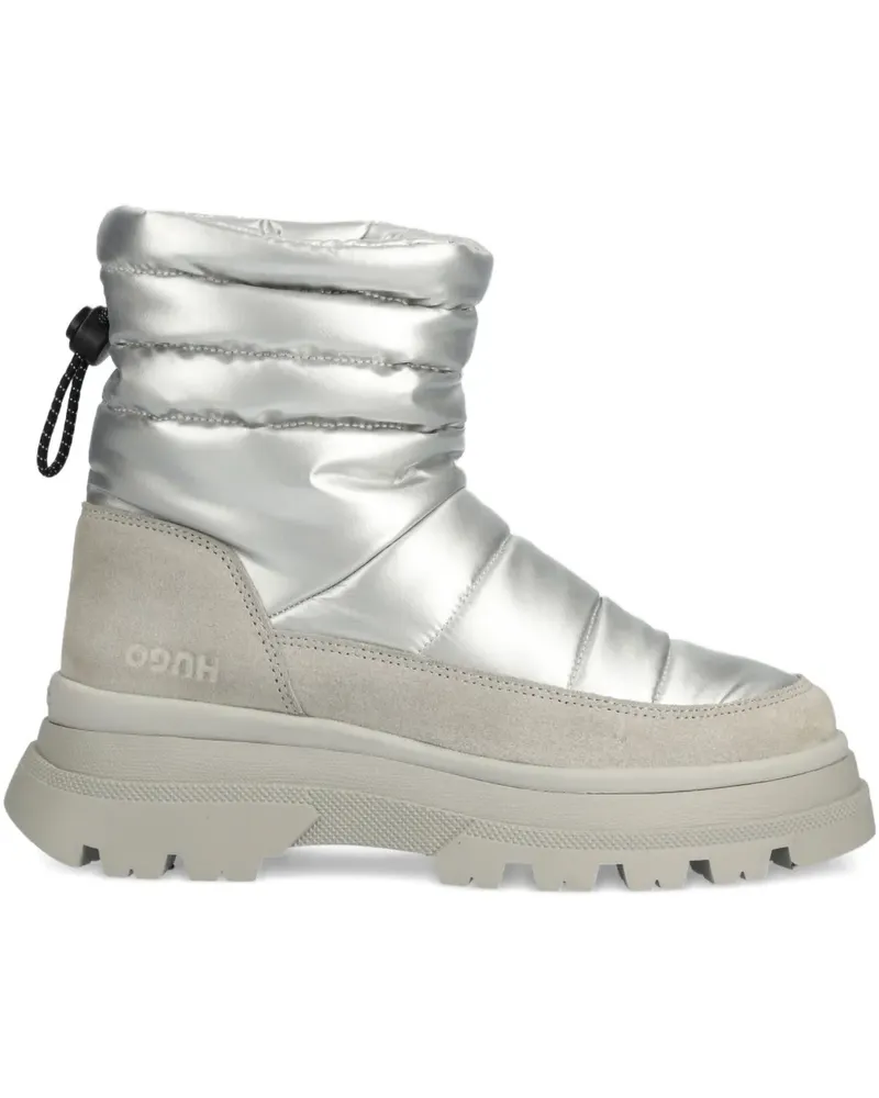 HUGO BOSS quilted padded ankle boots - Silber Silber
