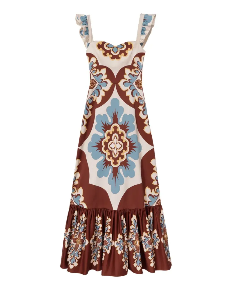 La DoubleJ Gingerbread Palazzo-Kleid aus flachem Baumwoll-Stretch in Braun Braun