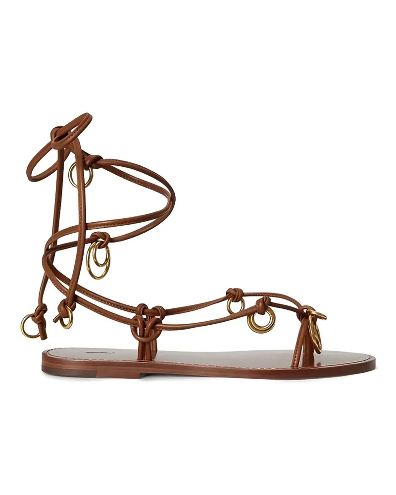 Ralph Lauren ring-embellished knot-detail sandals - Braun Braun