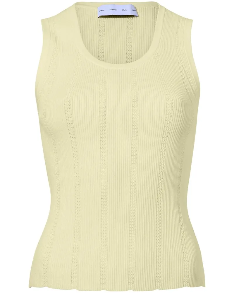 Proenza Schouler Perry Top mit Pointelle-Rippung - Gelb Gelb
