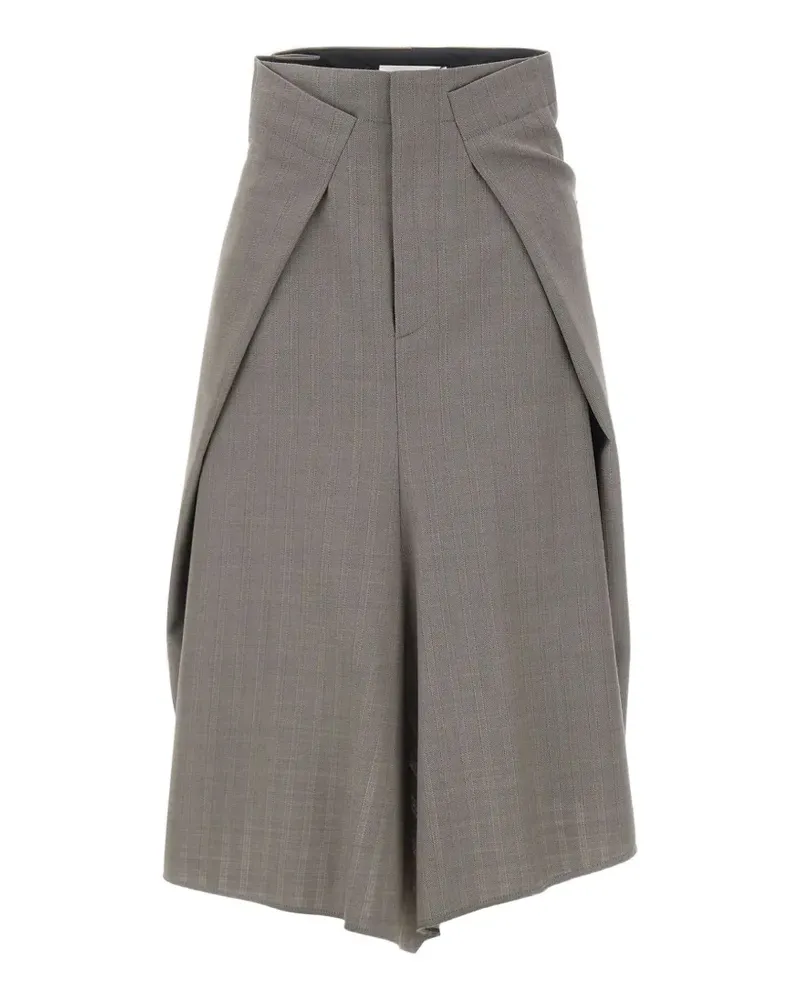 Victoria Beckham asymmetric folded-panel midi skirt - Grau Grau