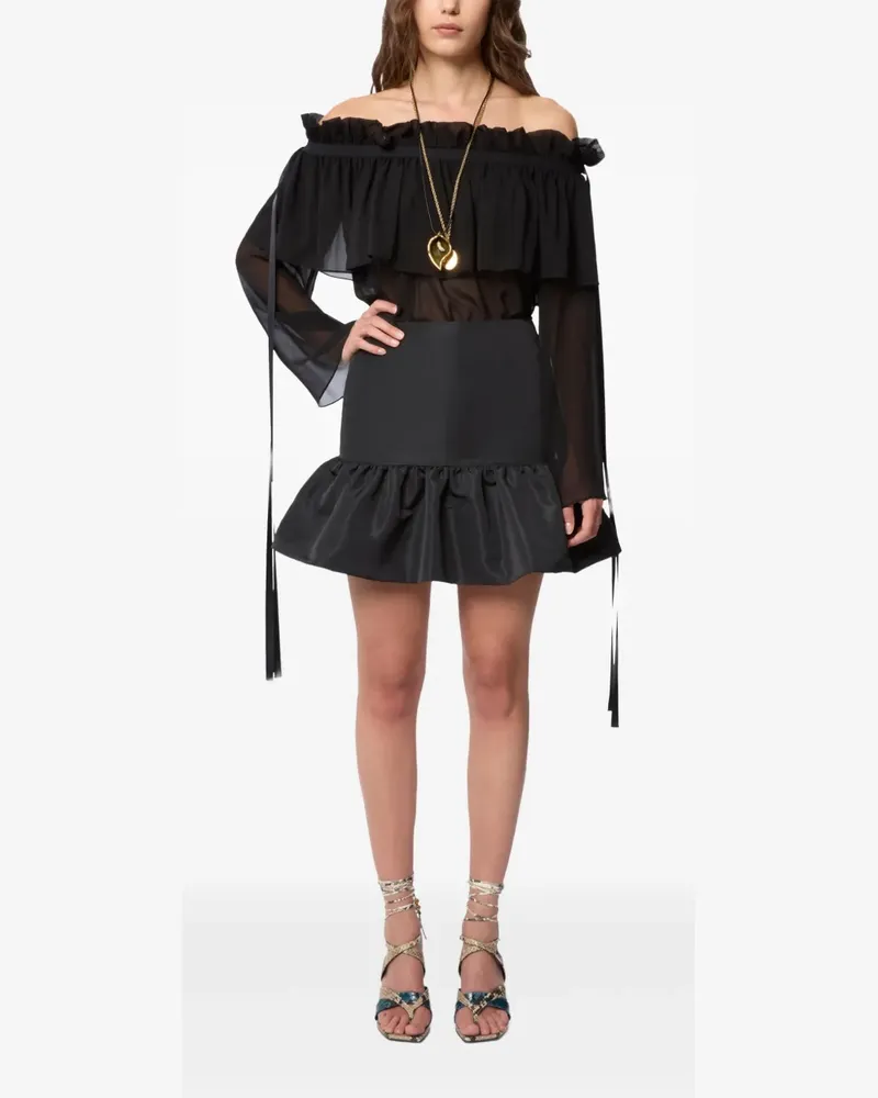 Nina Ricci Minirock mit Schößchen - Schwarz Schwarz