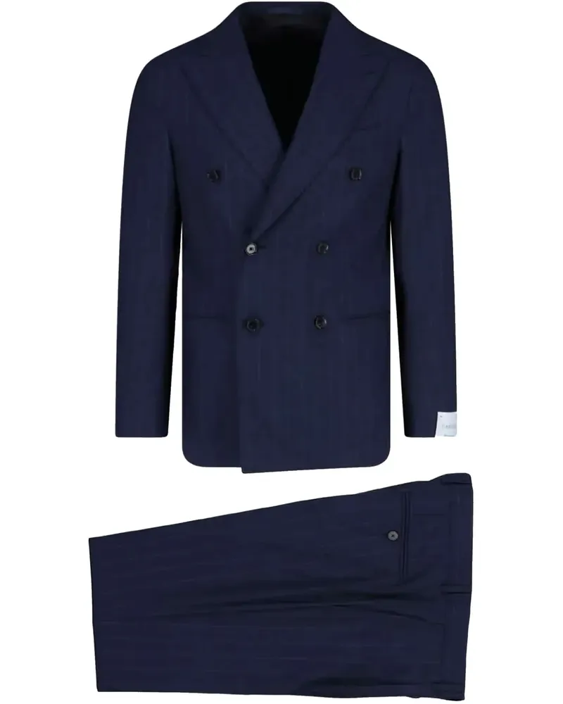 Caruso Gestreifter Anzug Blau