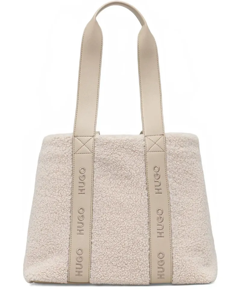 HUGO BOSS logo-embroidered tote bag - Nude Nude