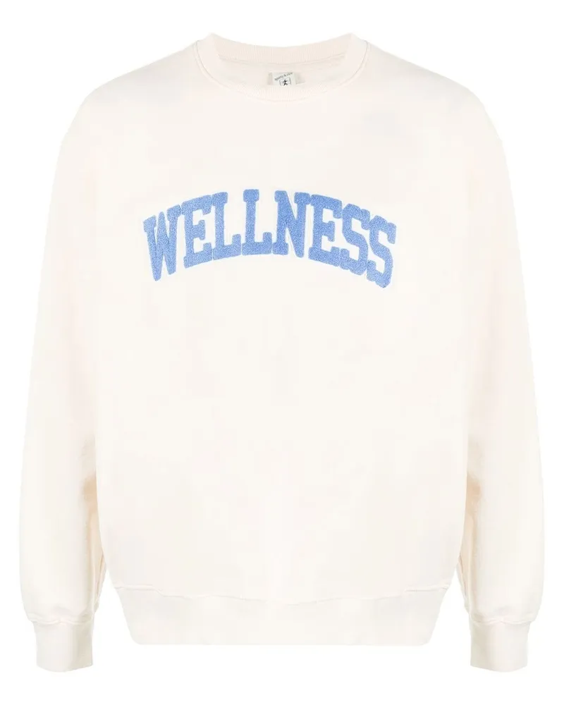 SPORTY & RICH Sweatshirt mit "Wellness"-Applikation - Nude Nude