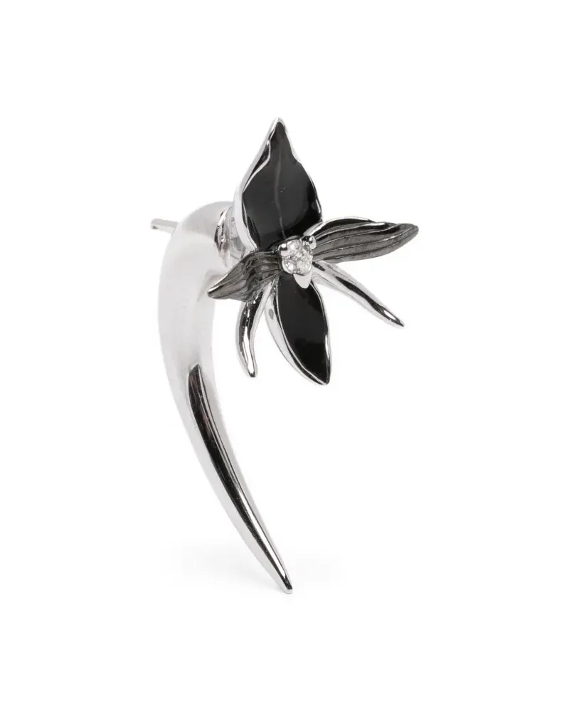 Shaun Leane diamond talon black-orchid earrings - Silber Silber