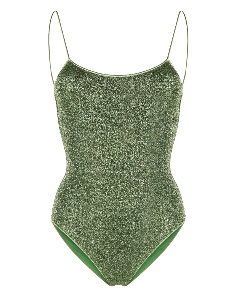 Oséree Badeanzug mit Metallic-Effekt - Grün Grün