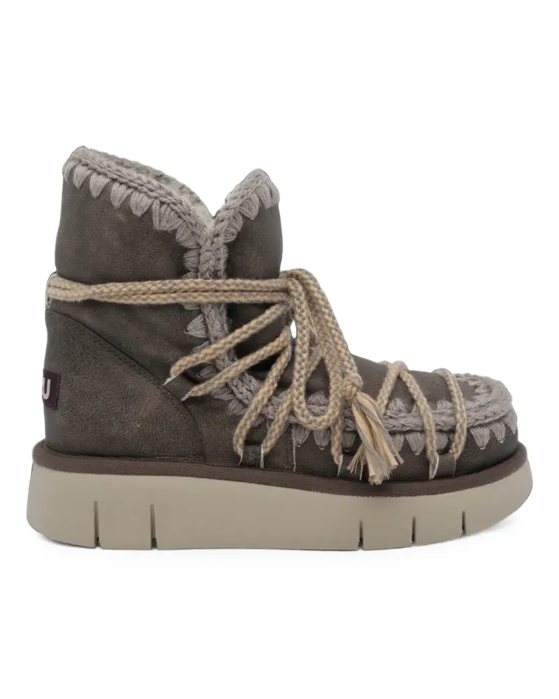 Mou Eskimo crochet-trim lace-up boots - Braun Braun