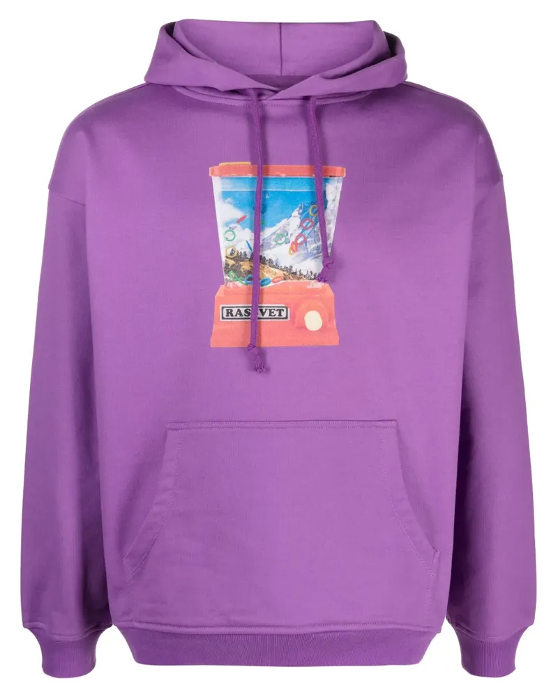 PACCBET RASSVET Hoodie mit grafischem Print - Violett Violett