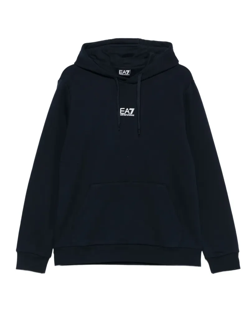 EA7 Hoodie mit Logo-Stickerei - Blau Blau