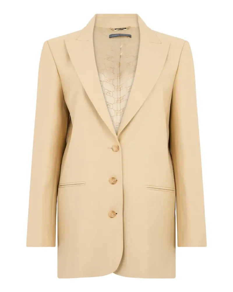 Alberta Ferretti single-breasted long-sleeve blazer - Nude Nude