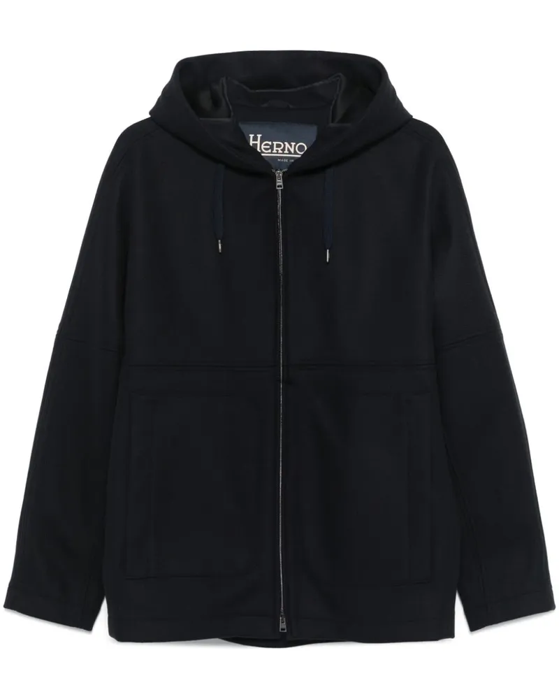 Herno Twill-Kapuzenjacke - Blau Blau