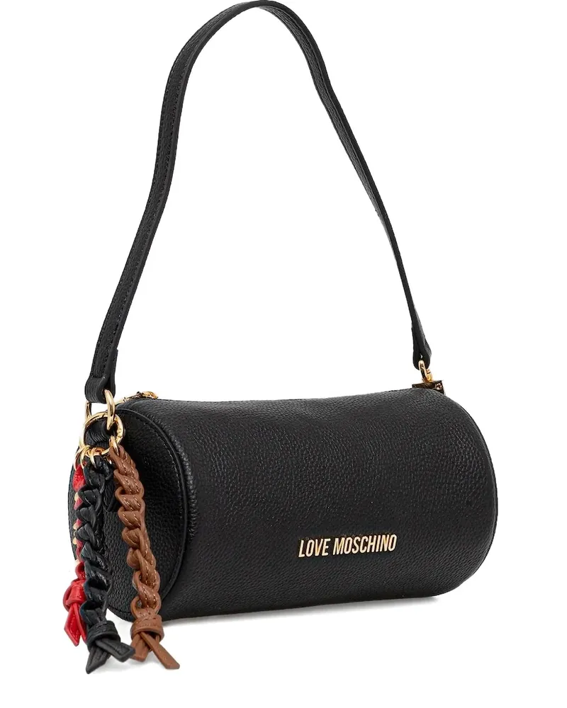 Moschino Zylinderförmige Schultertasche - Schwarz Schwarz