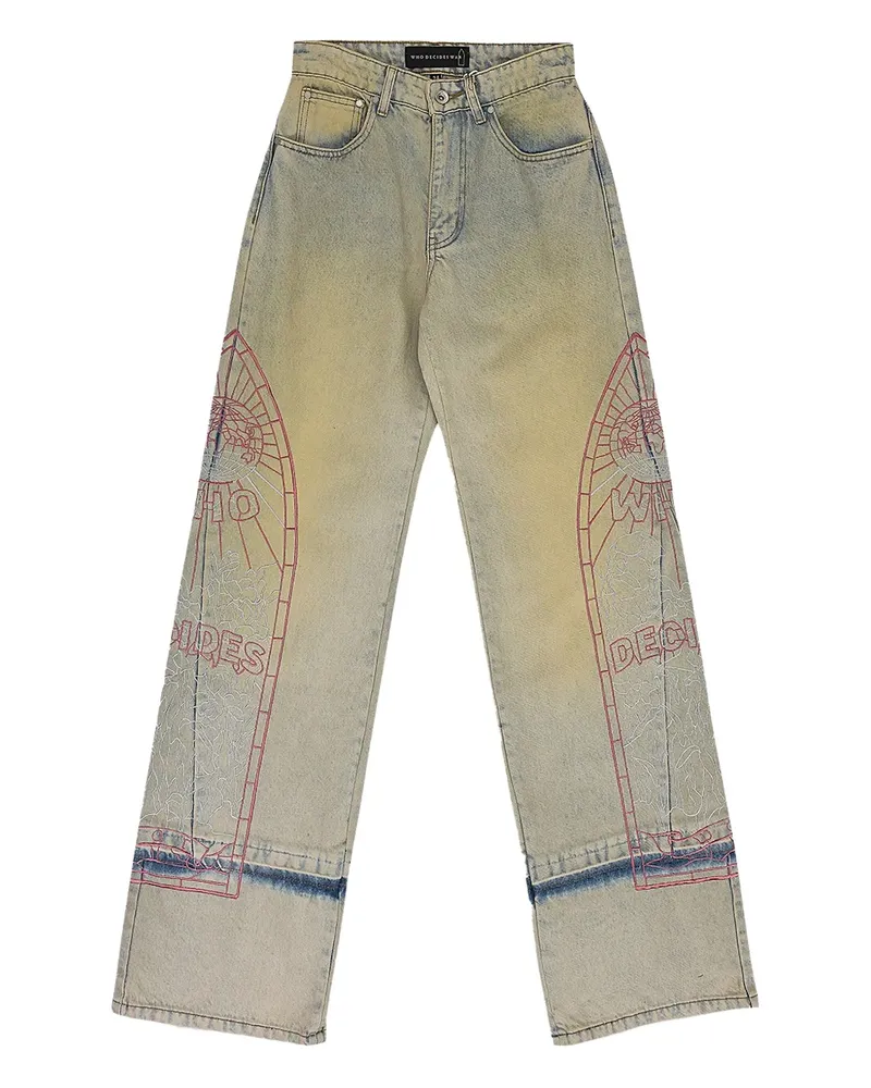 WHO DECIDES WAR Jeans mit grafischem Detail - Blau Blau