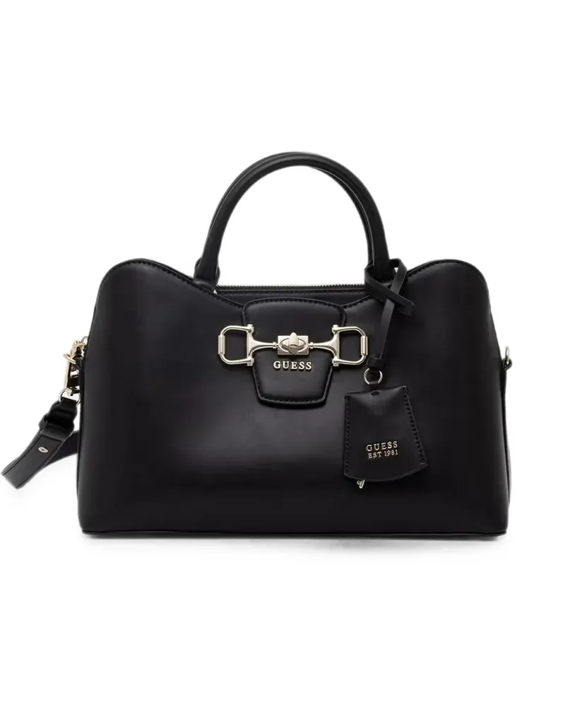 Guess Janie horsebit-detail leather tote bag - Schwarz Schwarz