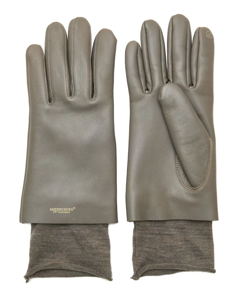 Undercover Handschuhe aus Lammleder im Layering-Look - Grau Grau