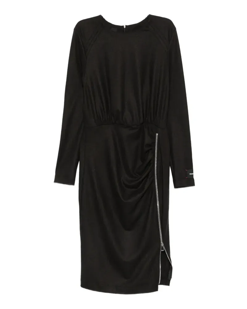 Pinko Anthurium Midikleid mit geraffter Taille - Schwarz Schwarz