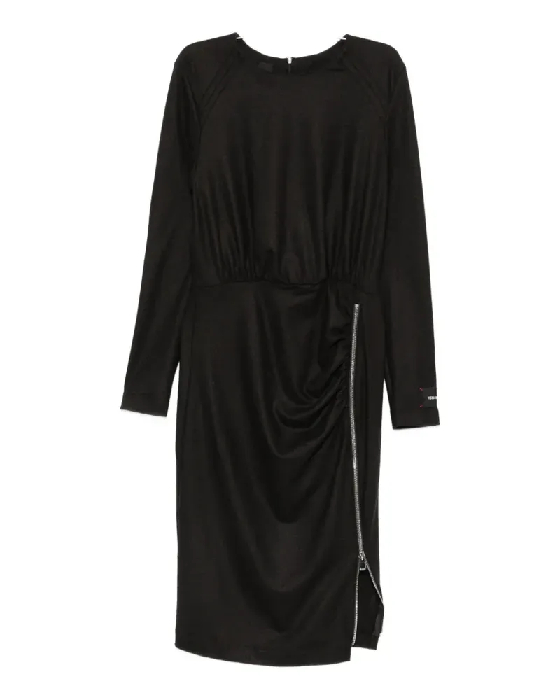 Pinko Anthurium Midikleid mit geraffter Taille - Schwarz Schwarz