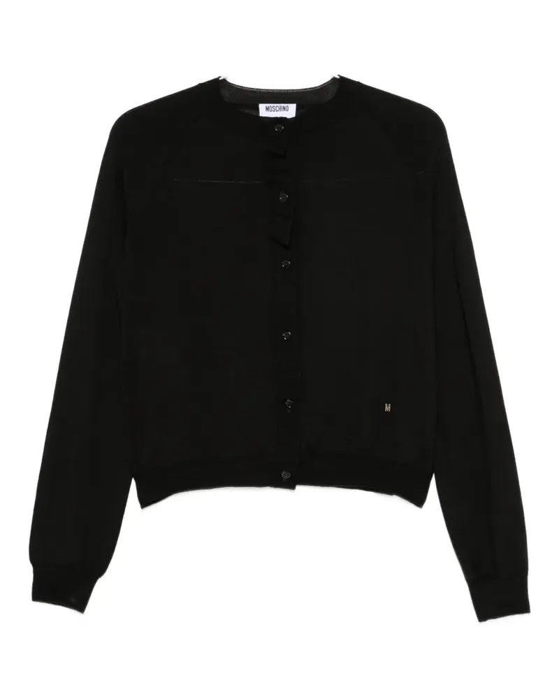 Moschino ruffled-trim cardigan - Schwarz Schwarz