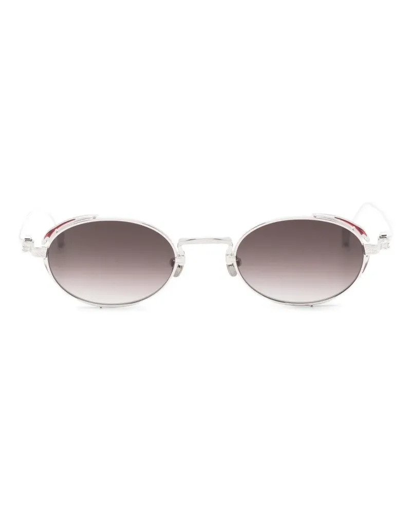 MATSUDA Gravierte Sonnenbrille mit ovalem Gestell - Silber Silber