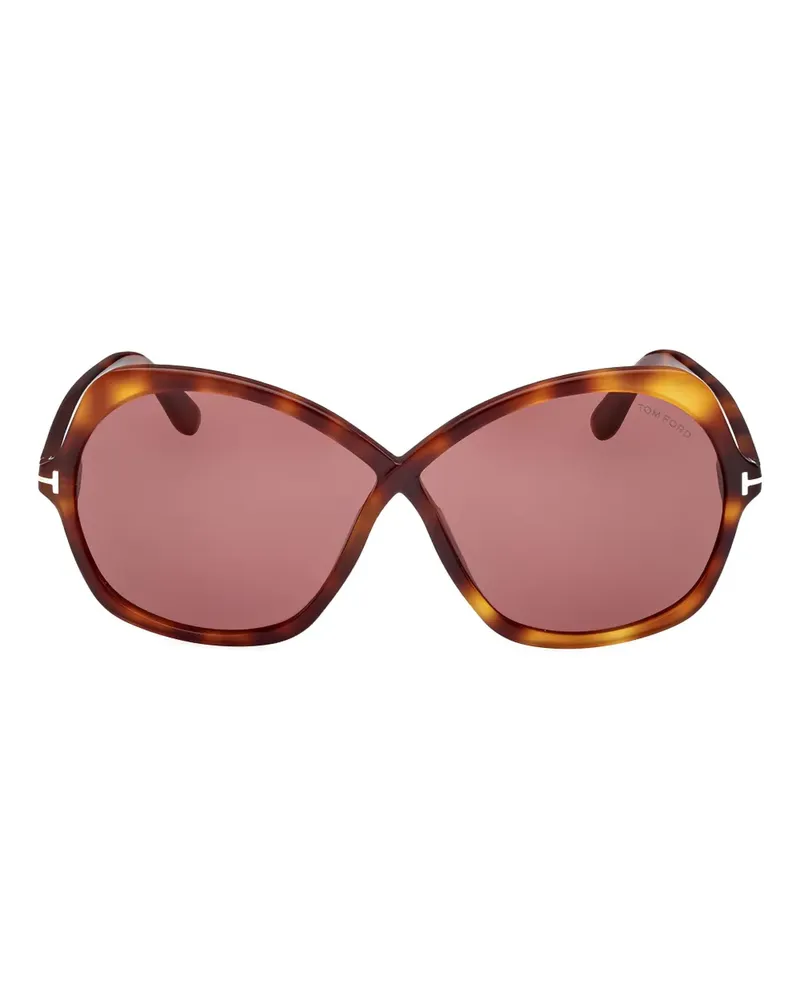 Tom Ford Sonnenbrille mit Butterfly-Gestell - Braun Braun