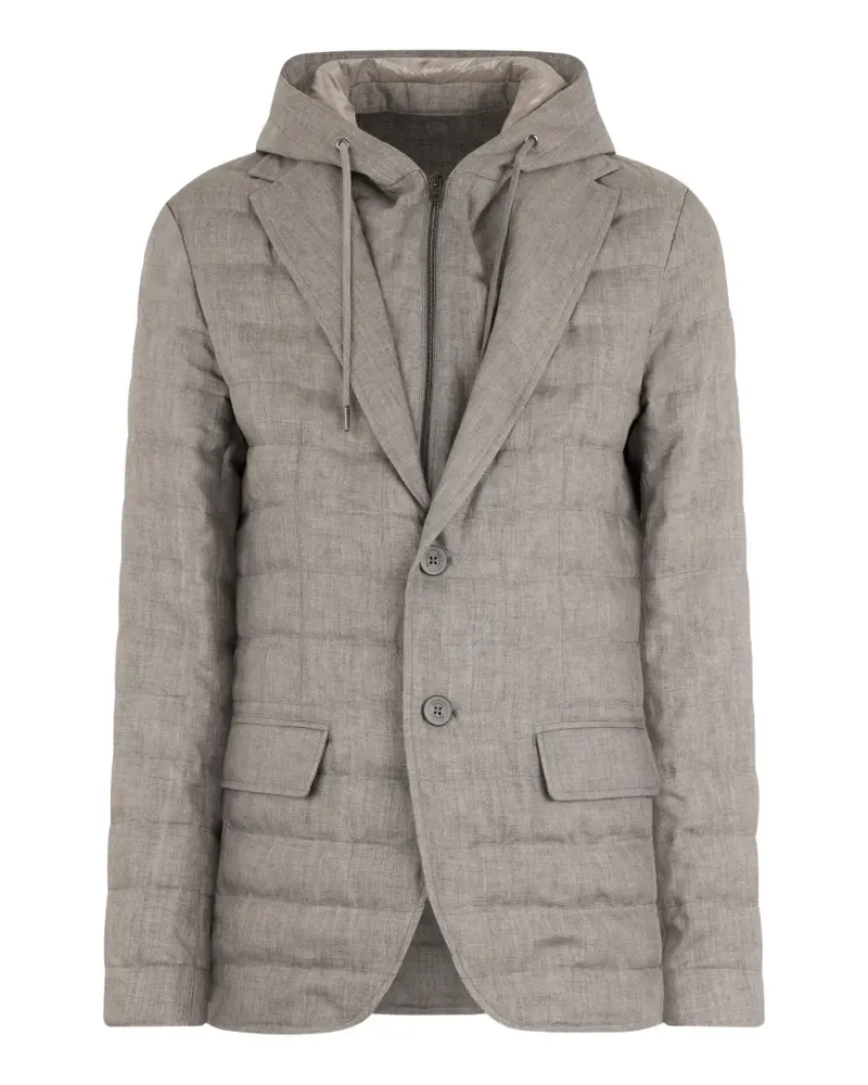 Herno hooded flap-pocket blazer - Grau Grau