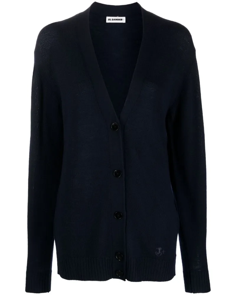 Jil Sander Cardigan mit V-Ausschnitt - Blau Blau