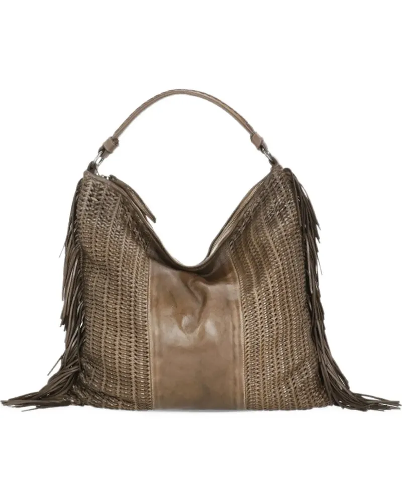 Reptile's House Vasia braided fringed tote bag - Braun Braun