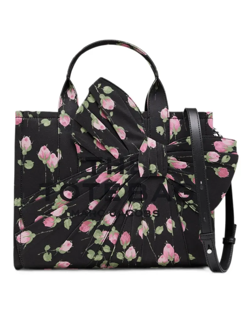 Marc Jacobs medium Tote bag in vintage floral canvas with oversized bow - Schwarz Schwarz