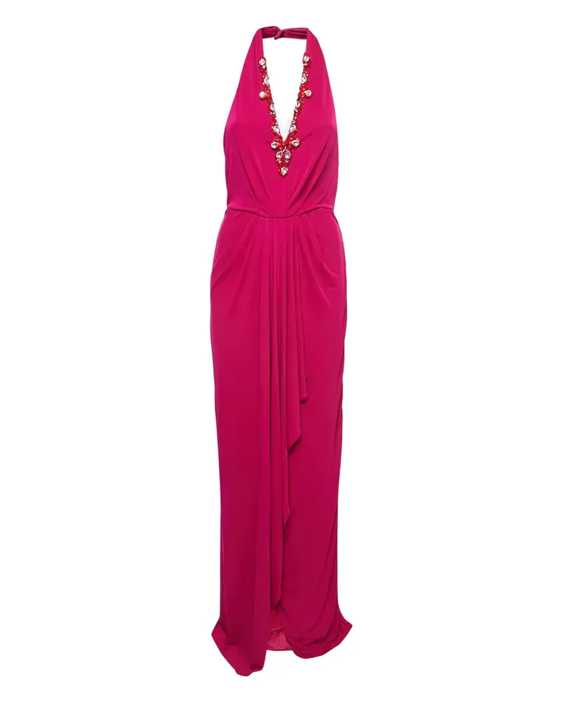 Badgley Mischka Maxikleid mit Kristallverzierung - Rosa Rosa