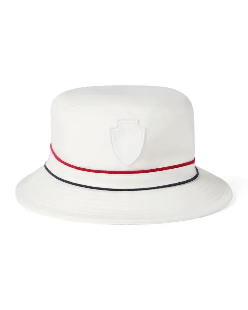 Brunello Cucinelli Fischerhut aus Baumwoll-Piqué mit Logo - Weiß Weiß