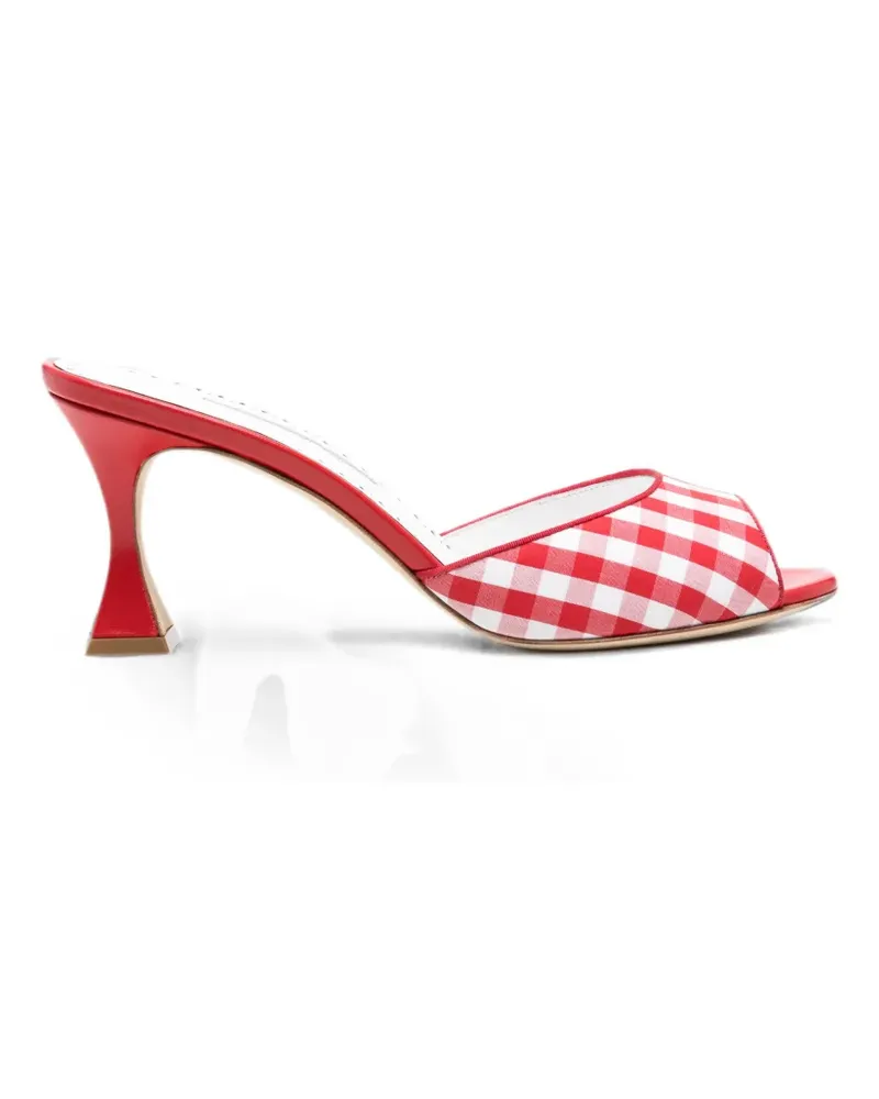 Manolo Blahnik Jadara gingham mules - Rot Rot