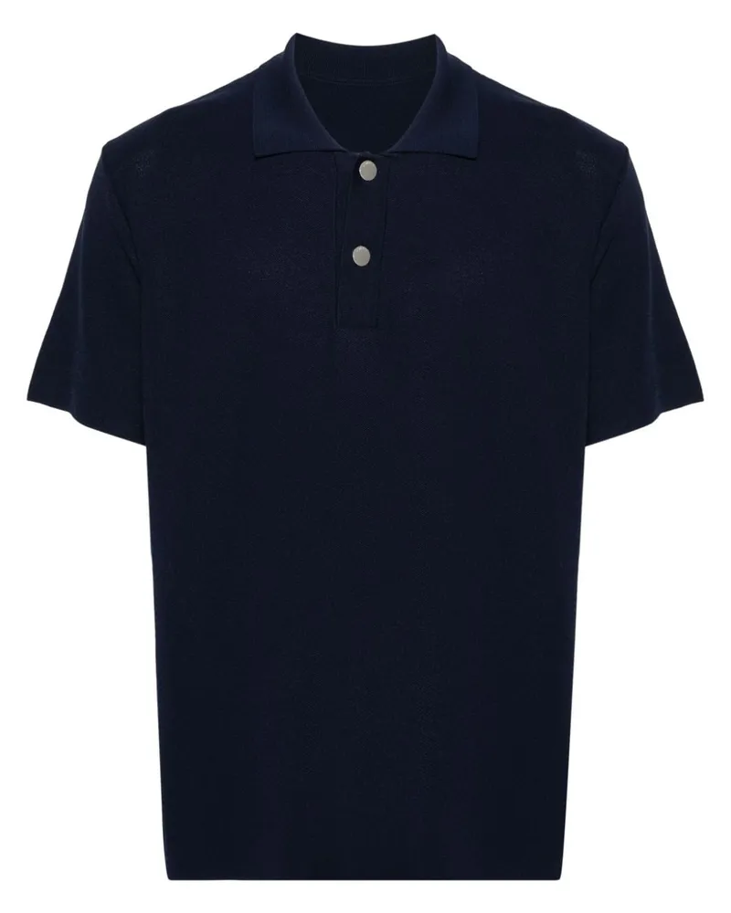 Jacquemus Maille Poloshirt in Wabenstrick - Blau Blau