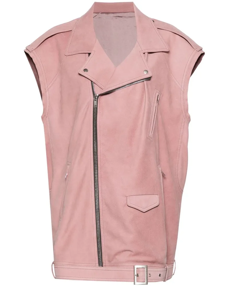 Rick Owens Lederweste im Biker-Look - Rosa Rosa