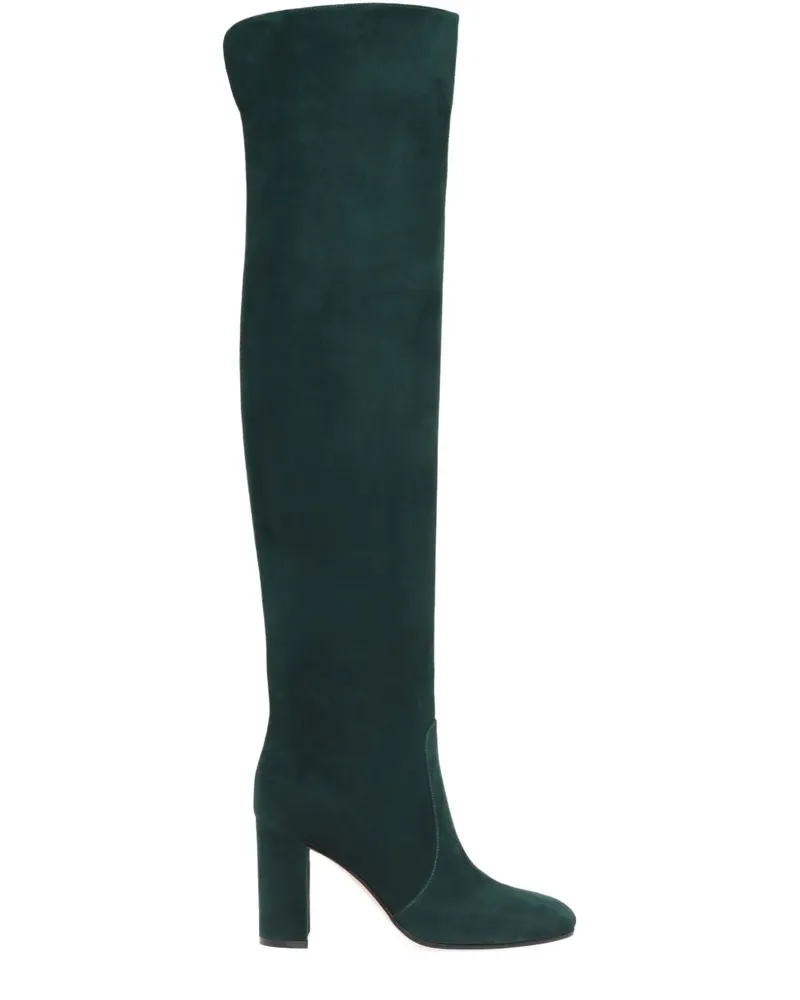 Gianvito Rossi Overknee-Stiefel mit Blockabsatz - Grün Grün