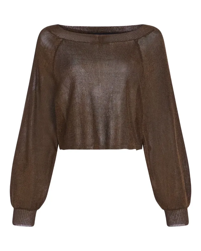 SER.O.YA Felicity Oberteil im Metallic-Look - Braun Braun