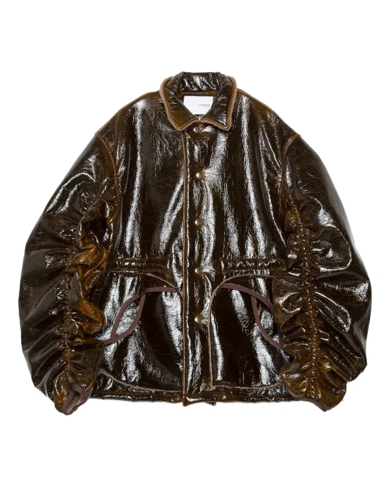 Yoshio Kubo Jacke mit gerafften Ärmeln - Braun Braun