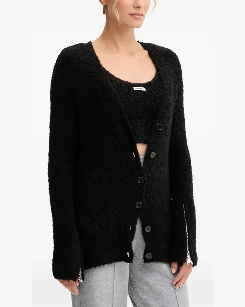Patrizia Pepe Cardigan mit Reißverschlussdetail - Schwarz Schwarz
