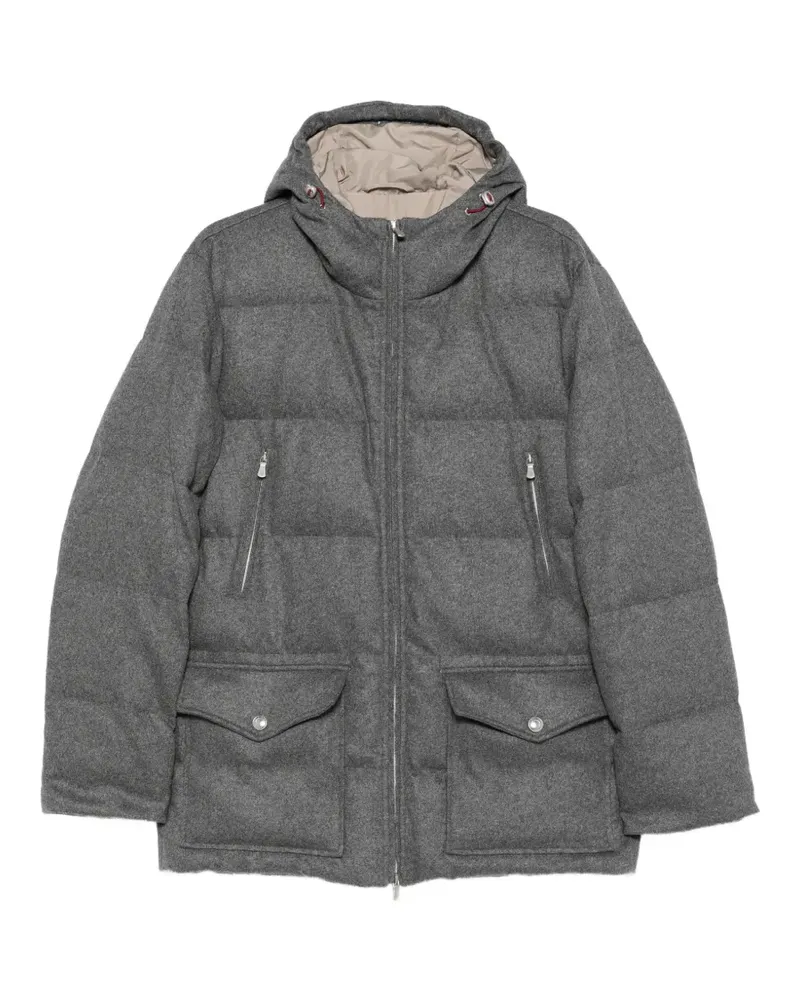 Eleventy Gesteppte Kapuzenjacke - Grau Grau