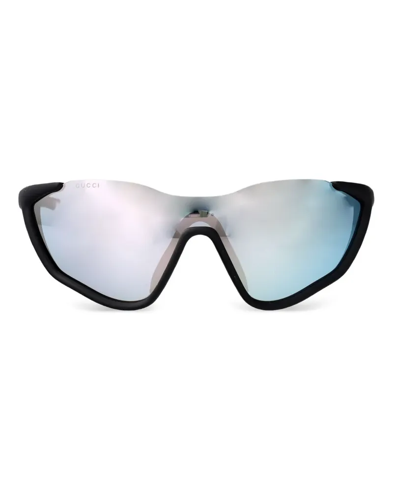 Gucci Sonnenbrille mit Maskenform - Schwarz Schwarz